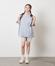 KJKHW22024 a.v.v KIDS(アー・ヴェ・ヴェ) 【ジュニア】[140-150]スプレーアート風オーバーＴシャツ ライトブルー