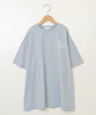 KJKHW22024 a.v.v KIDS(アー・ヴェ・ヴェ) 【ジュニア】[140-150]スプレーアート風オーバーＴシャツ ライトブルー