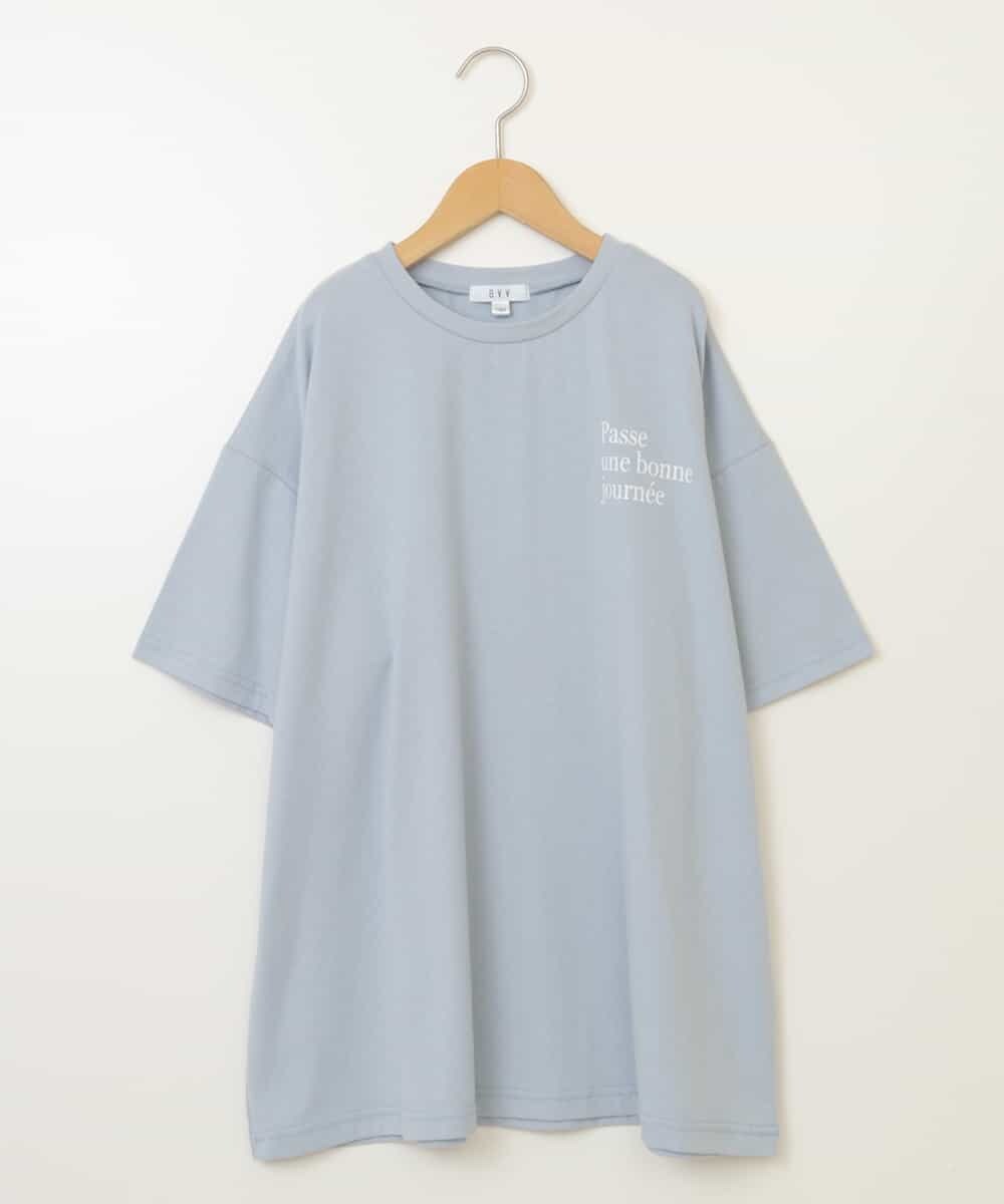 KJKHW22024 a.v.v KIDS(アー・ヴェ・ヴェ) 【ジュニア】[140-150]スプレーアート風オーバーＴシャツ ライトブルー