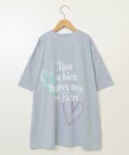 KJKHW22024 a.v.v KIDS(アー・ヴェ・ヴェ) 【ジュニア】[140-150]スプレーアート風オーバーＴシャツ ライトブルー