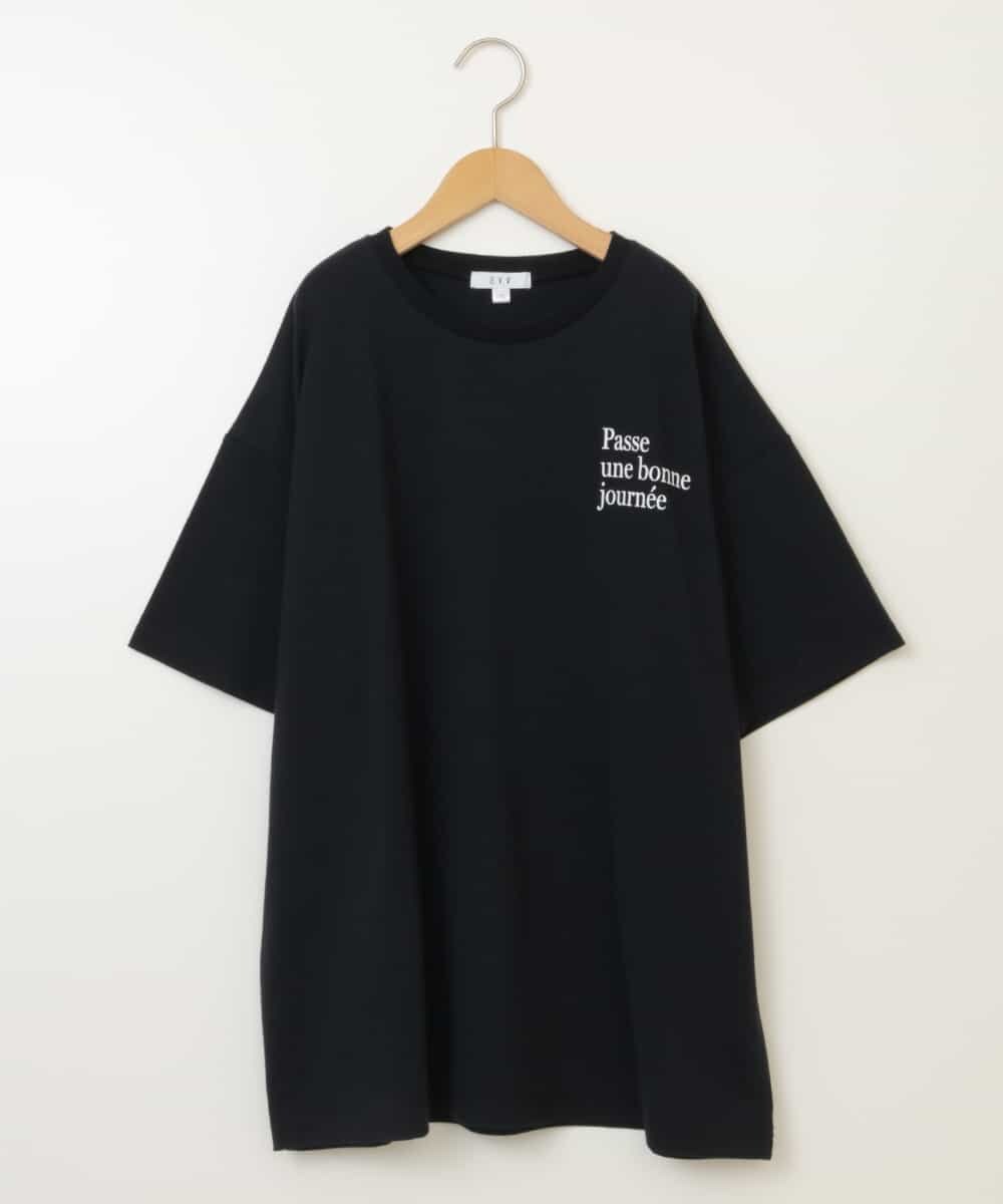 KJKHW22024 a.v.v KIDS(アー・ヴェ・ヴェ) 【ジュニア】[140-150]スプレーアート風オーバーＴシャツ ブラック