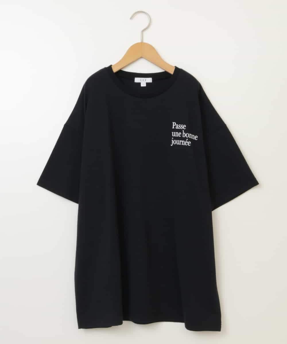 KJKHW22029 a.v.v KIDS(アー・ヴェ・ヴェ) [140-150]スプレーアート風オーバーＴシャツ ブラック