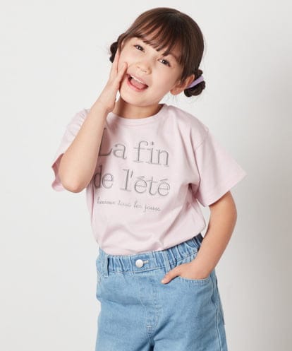 KJKHW25019 a.v.v KIDS [140-150]【接触冷感】ロゴ刺繍ゆるTシャツ