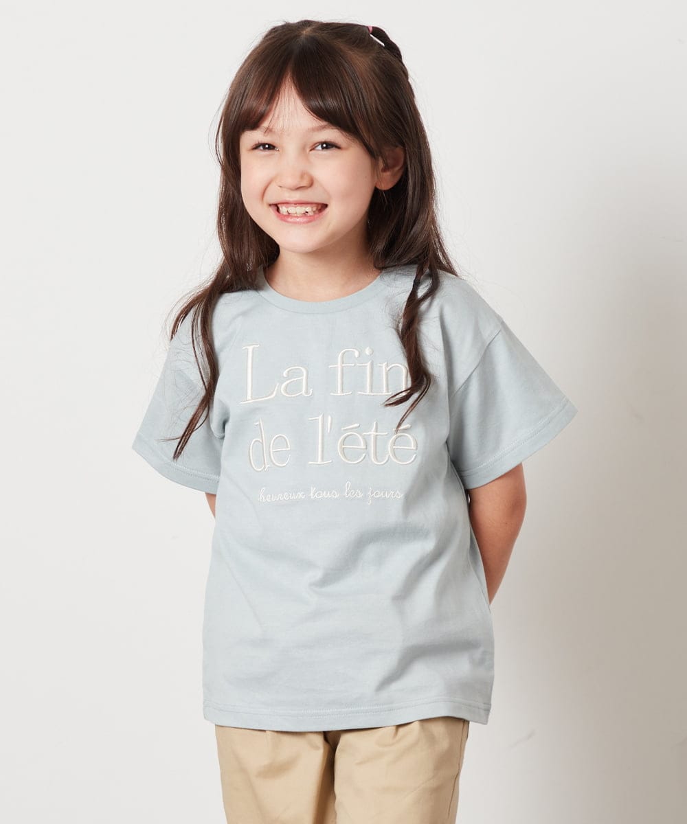 KJKHW25019 a.v.v KIDS(アー・ヴェ・ヴェ) [140-150]【接触冷感】ロゴ刺繍ゆるTシャツ ピンク