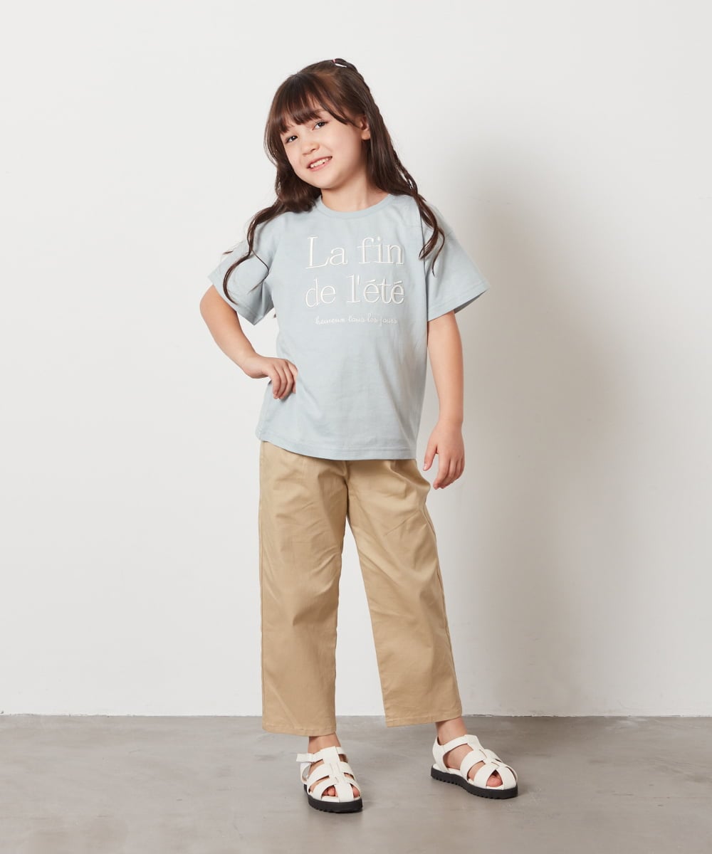 KJKHW25019 a.v.v KIDS(アー・ヴェ・ヴェ) [140-150]【接触冷感】ロゴ刺繍ゆるTシャツ ピンク