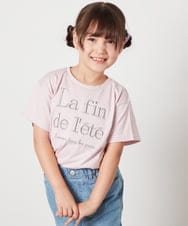 KJKHW25019 a.v.v KIDS(アー・ヴェ・ヴェ) [140-150]【接触冷感】ロゴ刺繍ゆるTシャツ ピンク