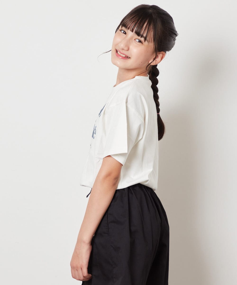 KJKHW25019 a.v.v KIDS(アー・ヴェ・ヴェ) [140-150]【接触冷感】ロゴ刺繍ゆるTシャツ ピンク