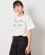 KJKHW25019 a.v.v KIDS(アー・ヴェ・ヴェ) [140-150]【接触冷感】ロゴ刺繍ゆるTシャツ ピンク