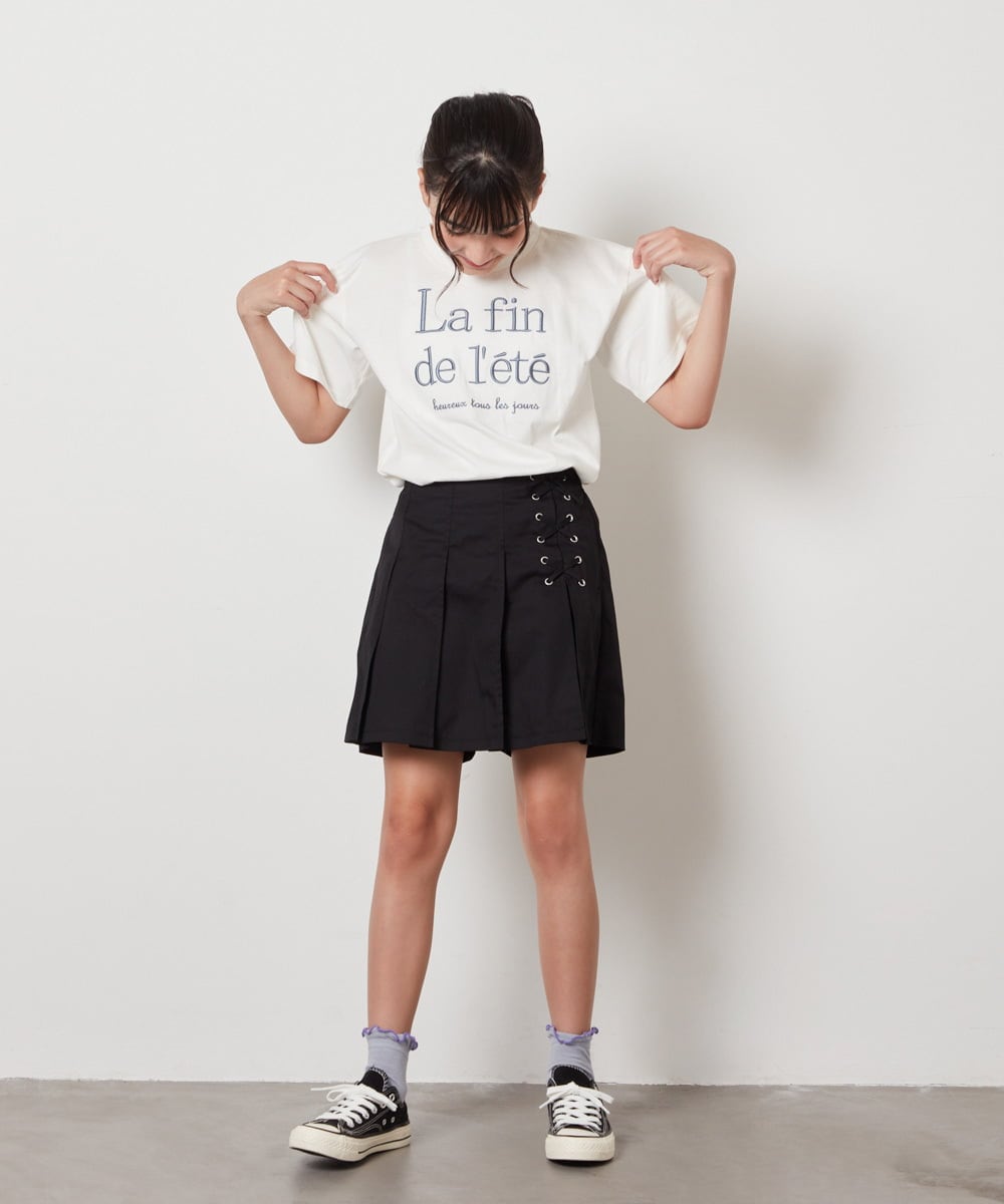 KJKHW25019 a.v.v KIDS(アー・ヴェ・ヴェ) [140-150]【接触冷感】ロゴ刺繍ゆるTシャツ ピンク