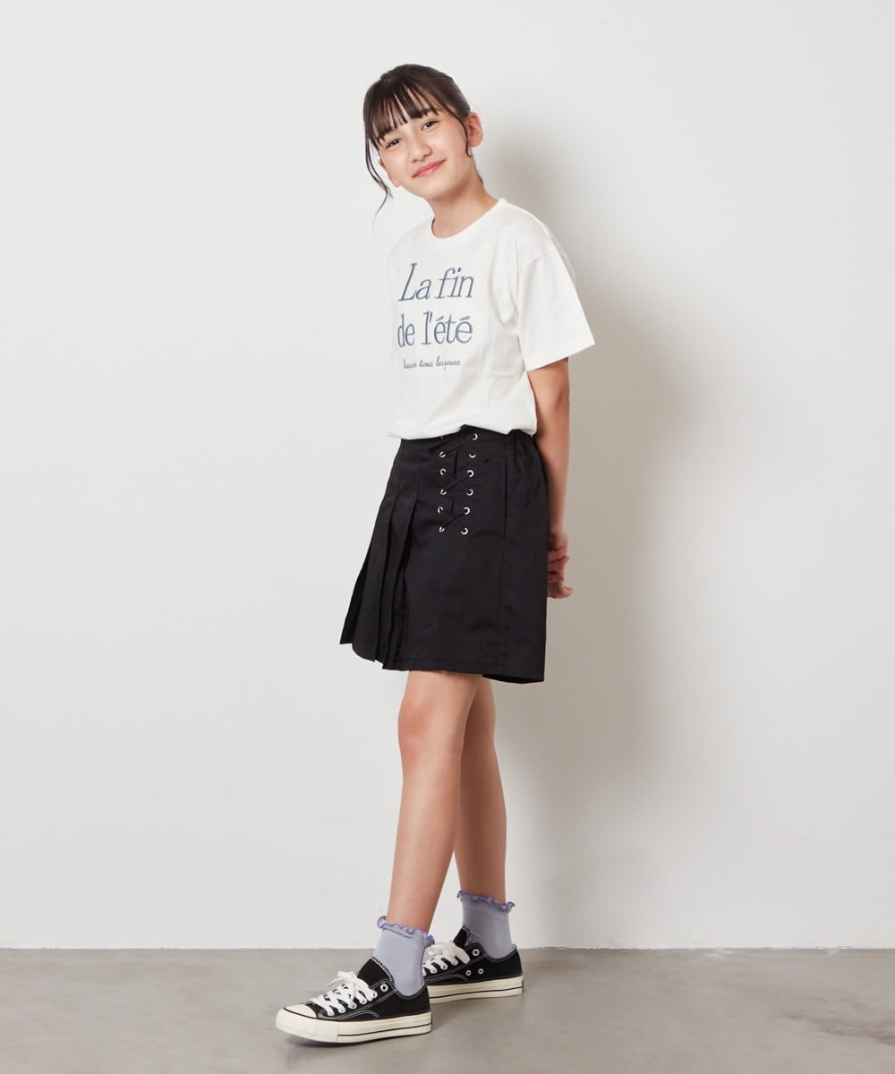 KJKHW25019 a.v.v KIDS(アー・ヴェ・ヴェ) [140-150]【接触冷感】ロゴ刺繍ゆるTシャツ ピンク