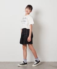 KJKHW25019 a.v.v KIDS(アー・ヴェ・ヴェ) [140-150]【接触冷感】ロゴ刺繍ゆるTシャツ ピンク