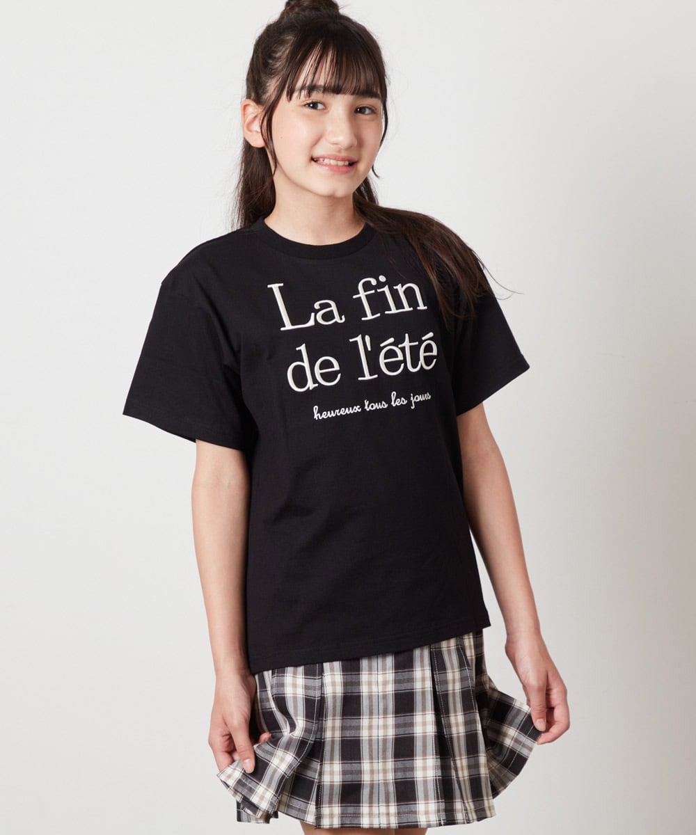 KJKHW25019 a.v.v KIDS(アー・ヴェ・ヴェ) [140-150]【接触冷感】ロゴ刺繍ゆるTシャツ ピンク