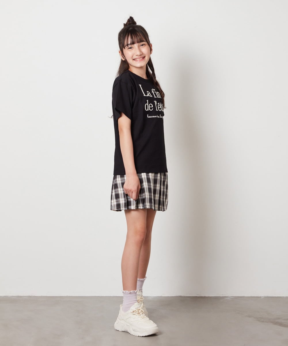 KJKHW25019 a.v.v KIDS(アー・ヴェ・ヴェ) [140-150]【接触冷感】ロゴ刺繍ゆるTシャツ ピンク
