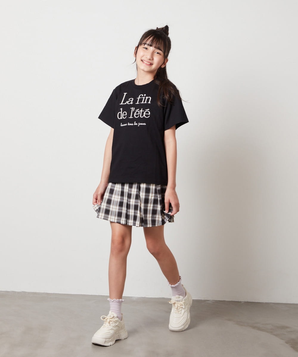 KJKHW25019 a.v.v KIDS(アー・ヴェ・ヴェ) [140-150]【接触冷感】ロゴ刺繍ゆるTシャツ ピンク