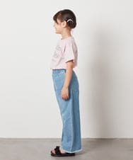 KJKHW25019 a.v.v KIDS(アー・ヴェ・ヴェ) [140-150]【接触冷感】ロゴ刺繍ゆるTシャツ ピンク