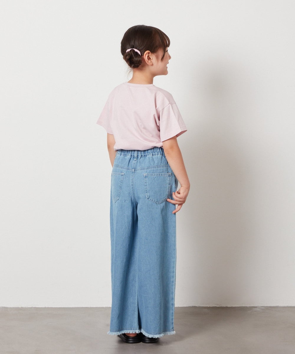 KJKHW25019 a.v.v KIDS(アー・ヴェ・ヴェ) [140-150]【接触冷感】ロゴ刺繍ゆるTシャツ ピンク