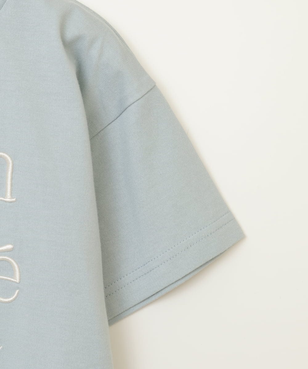 KJKHW25019 a.v.v KIDS(アー・ヴェ・ヴェ) [140-150]【接触冷感】ロゴ刺繍ゆるTシャツ グリーン