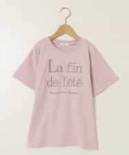 KJKHW25019 a.v.v KIDS(アー・ヴェ・ヴェ) [140-150]【接触冷感】ロゴ刺繍ゆるTシャツ ピンク
