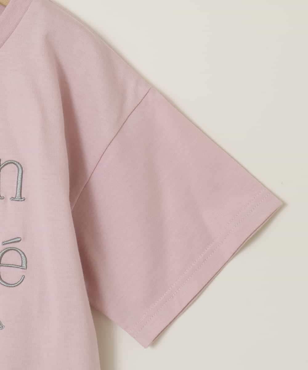 KJKHW25019 a.v.v KIDS(アー・ヴェ・ヴェ) [140-150]【接触冷感】ロゴ刺繍ゆるTシャツ ピンク