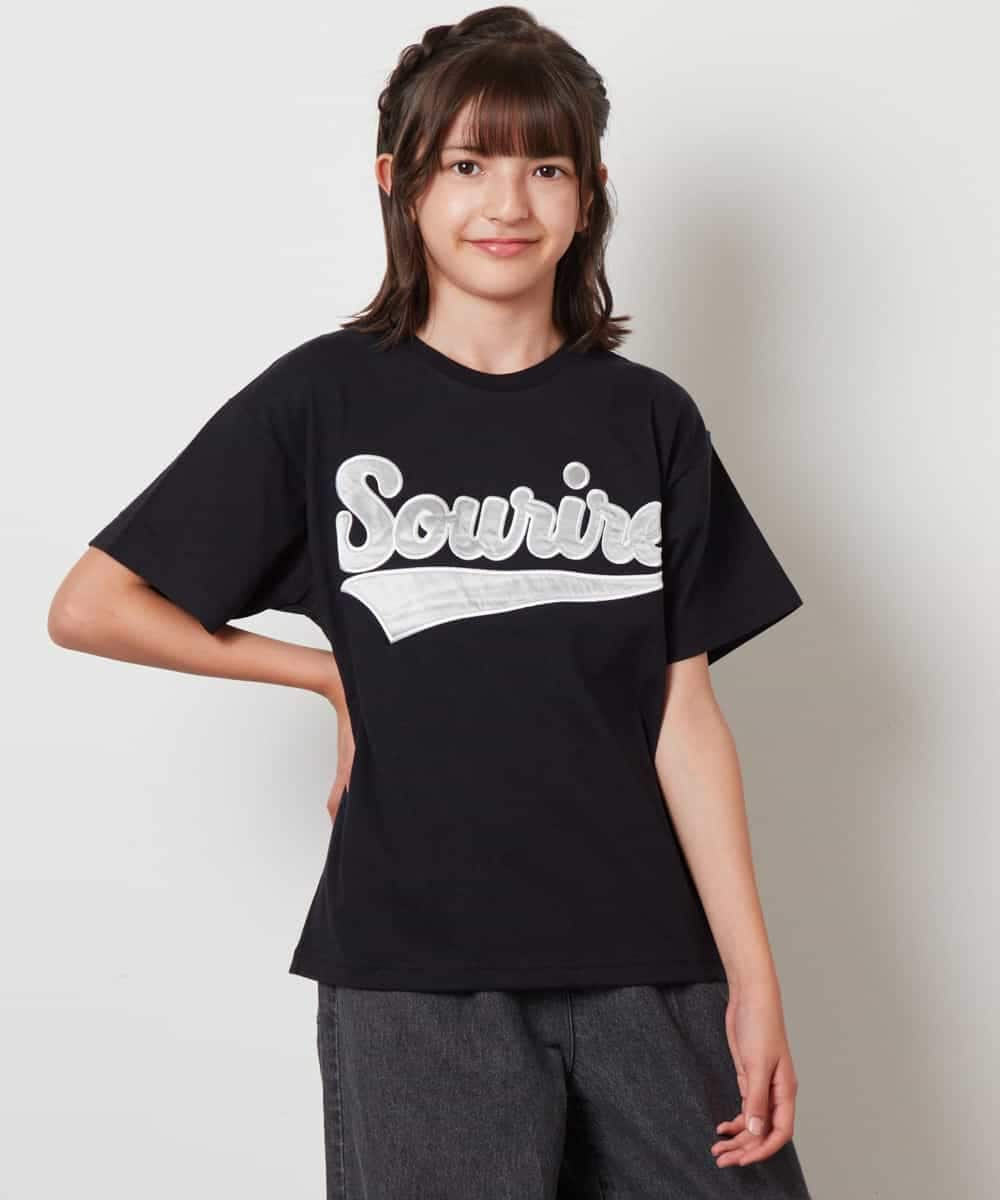 KJKHW26029 a.v.v KIDS(アー・ヴェ・ヴェ) [140-150]【接触冷感】アソートアートゆるＴシャツ ブラック