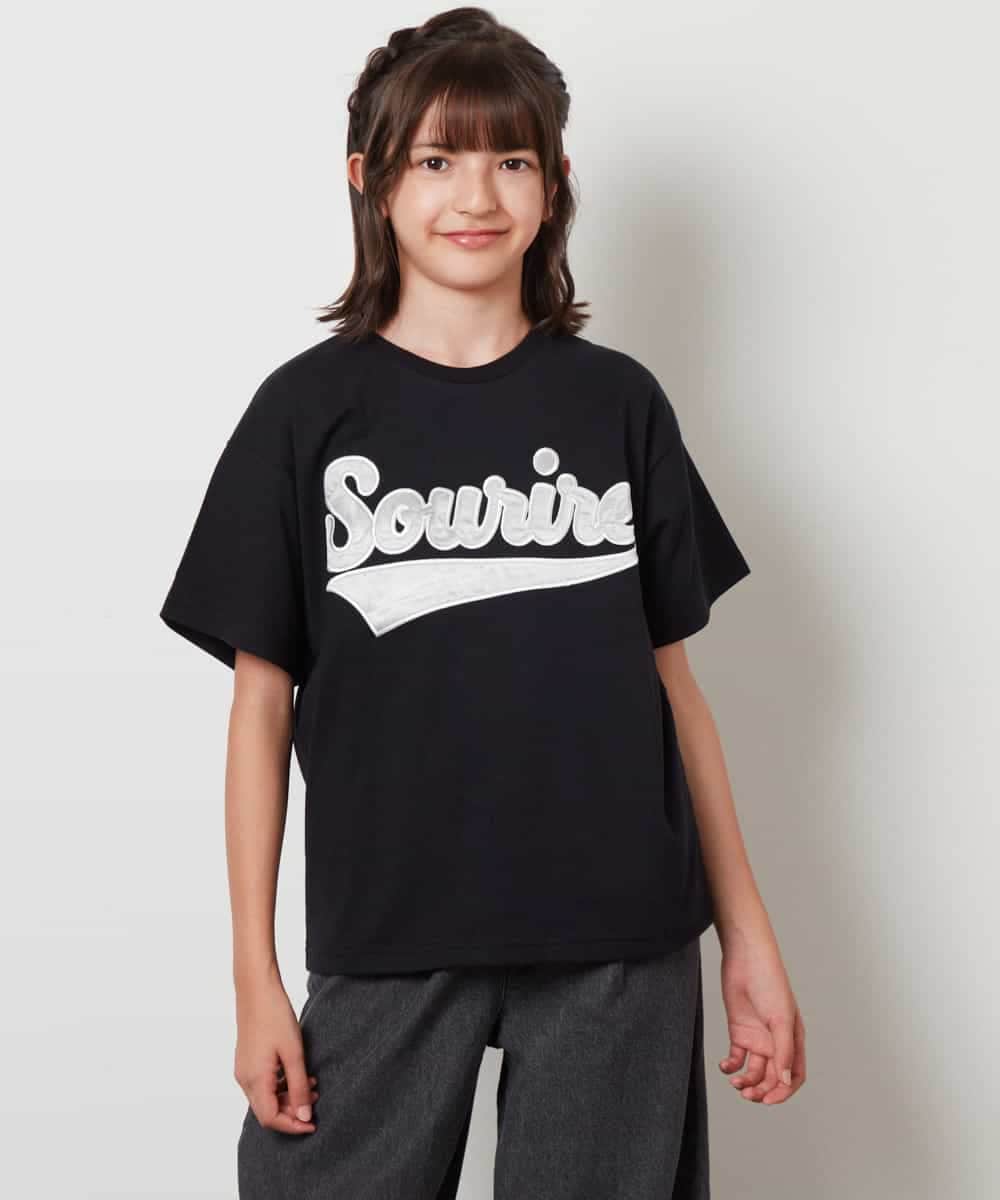 KJKHW26029 a.v.v KIDS(アー・ヴェ・ヴェ) [140-150]【接触冷感】アソートアートゆるＴシャツ ブラック