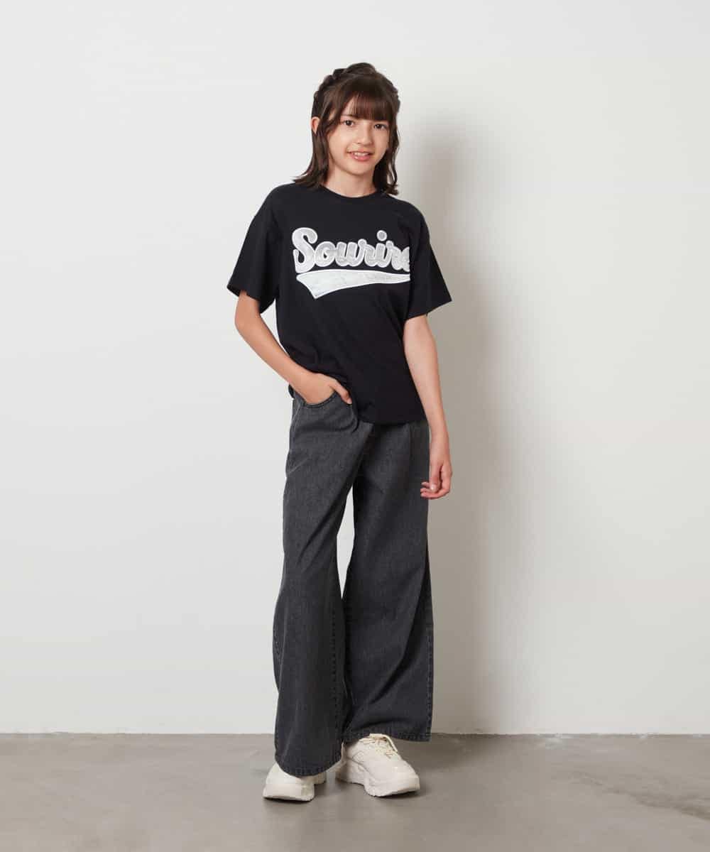 KJKHW26029 a.v.v KIDS(アー・ヴェ・ヴェ) [140-150]【接触冷感】アソートアートゆるＴシャツ ブラック