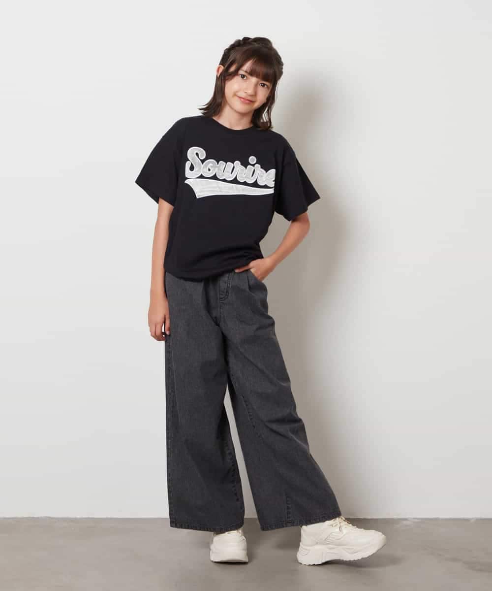 KJKHW26029 a.v.v KIDS(アー・ヴェ・ヴェ) [140-150]【接触冷感】アソートアートゆるＴシャツ ブラック
