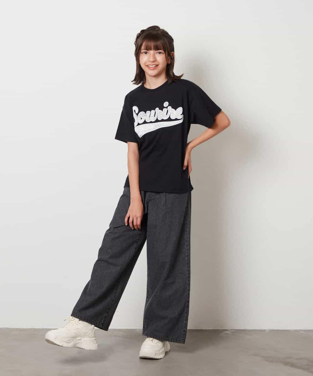 KJKHW26029 a.v.v KIDS(アー・ヴェ・ヴェ) [140-150]【接触冷感】アソートアートゆるＴシャツ ブラック