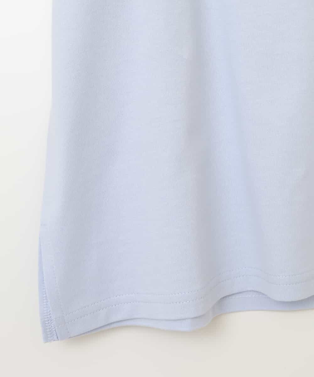 KJKHW27024 a.v.v KIDS(アー・ヴェ・ヴェ) [140-150]【接触冷感】レイヤード風オフショルTシャツ ライトブルー