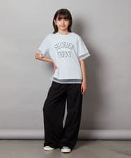 KJKHW29024 a.v.v KIDS(アー・ヴェ・ヴェ) [140-150]チュールレイヤードTシャツ ブラック
