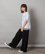 KJKHW29024 a.v.v KIDS(アー・ヴェ・ヴェ) [140-150]チュールレイヤードTシャツ ブラック