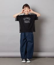 KJKHW29024 a.v.v KIDS(アー・ヴェ・ヴェ) [140-150]チュールレイヤードTシャツ ブラック