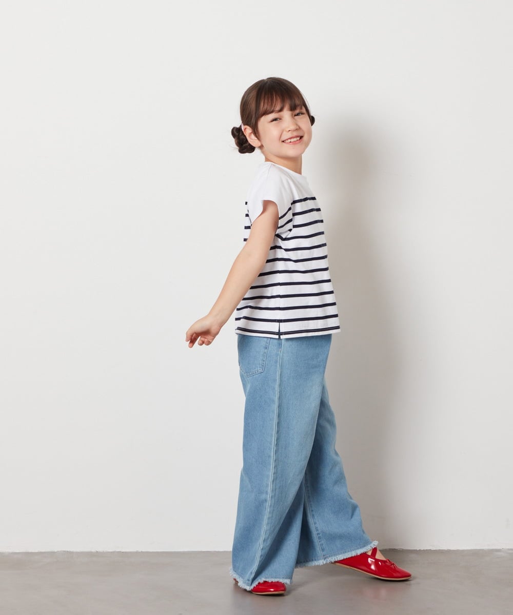 KJKHW71029 a.v.v KIDS(アー・ヴェ・ヴェ) [140-150]ボーダーTシャツ ネイビー