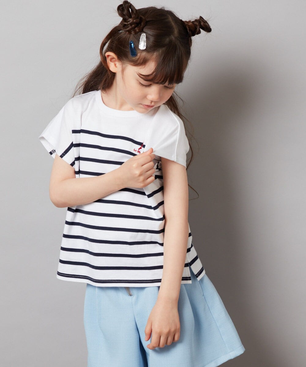 KJKHW71029 a.v.v KIDS(アー・ヴェ・ヴェ) [140-150]ボーダーTシャツ ネイビー