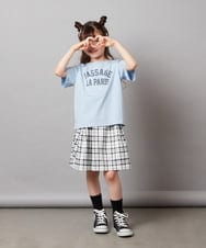 KJKHX21029 a.v.v KIDS(アー・ヴェ・ヴェ) 【接触冷感/ジメジメ対策】[160]ハート刺繍＆ロゴプリントゆるTシャツ ダークグレー