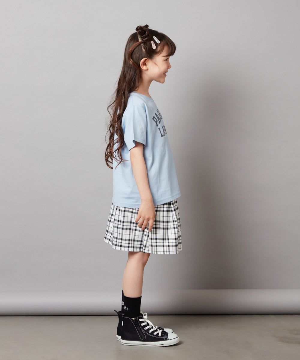 KJKHX21029 a.v.v KIDS(アー・ヴェ・ヴェ) 【接触冷感/ジメジメ対策】[160]ハート刺繍＆ロゴプリントゆるTシャツ ダークグレー