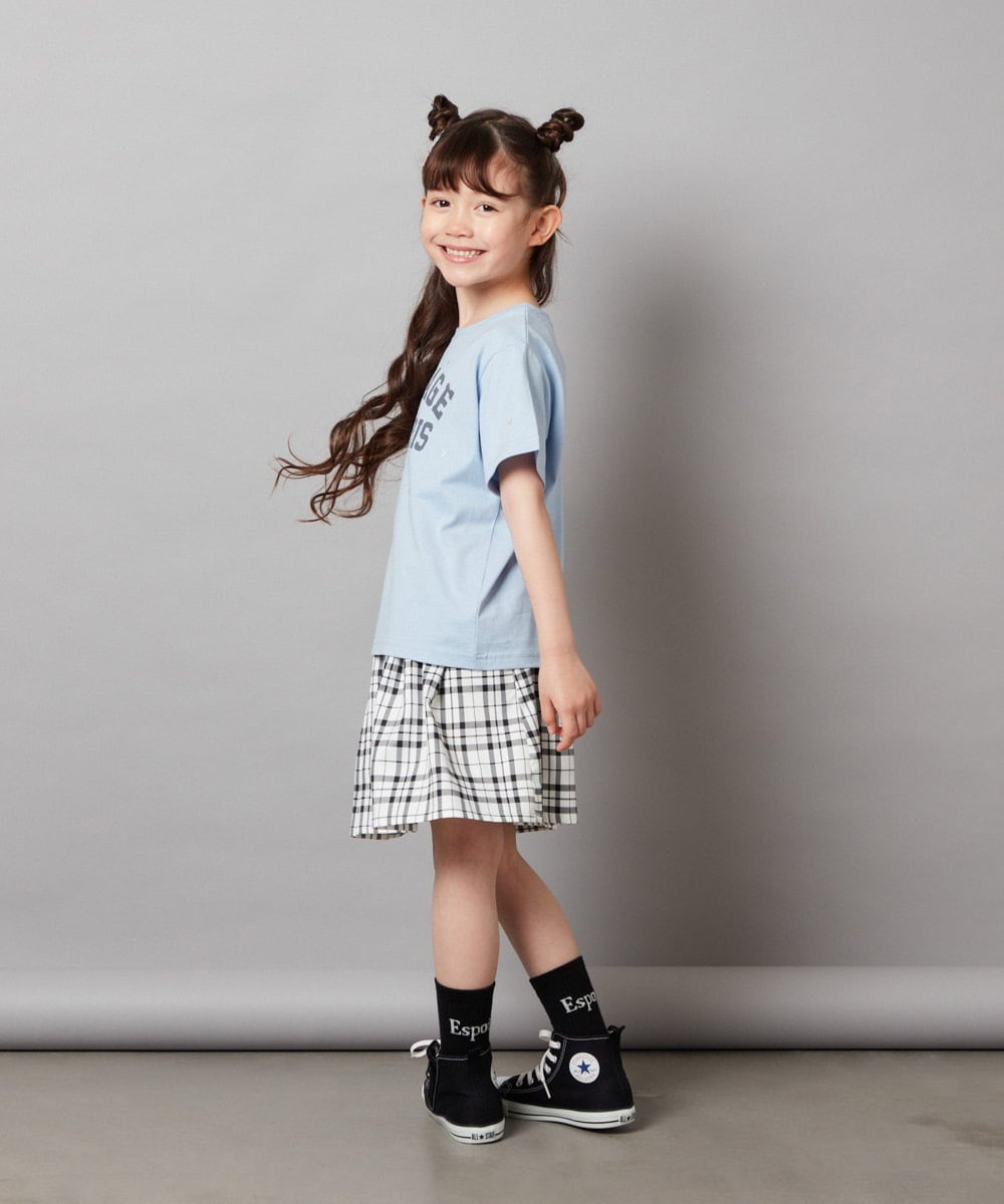 KJKHX21029 a.v.v KIDS(アー・ヴェ・ヴェ) 【接触冷感/ジメジメ対策】[160]ハート刺繍＆ロゴプリントゆるTシャツ ダークグレー
