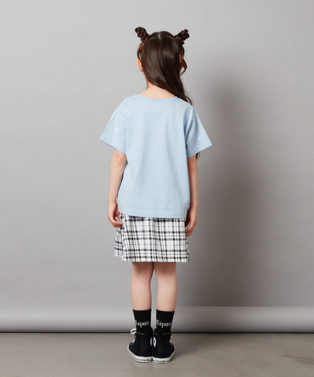 KJKHX21029 a.v.v KIDS(アー・ヴェ・ヴェ) 【接触冷感/ジメジメ対策】[160]ハート刺繍＆ロゴプリントゆるTシャツ ダークグレー