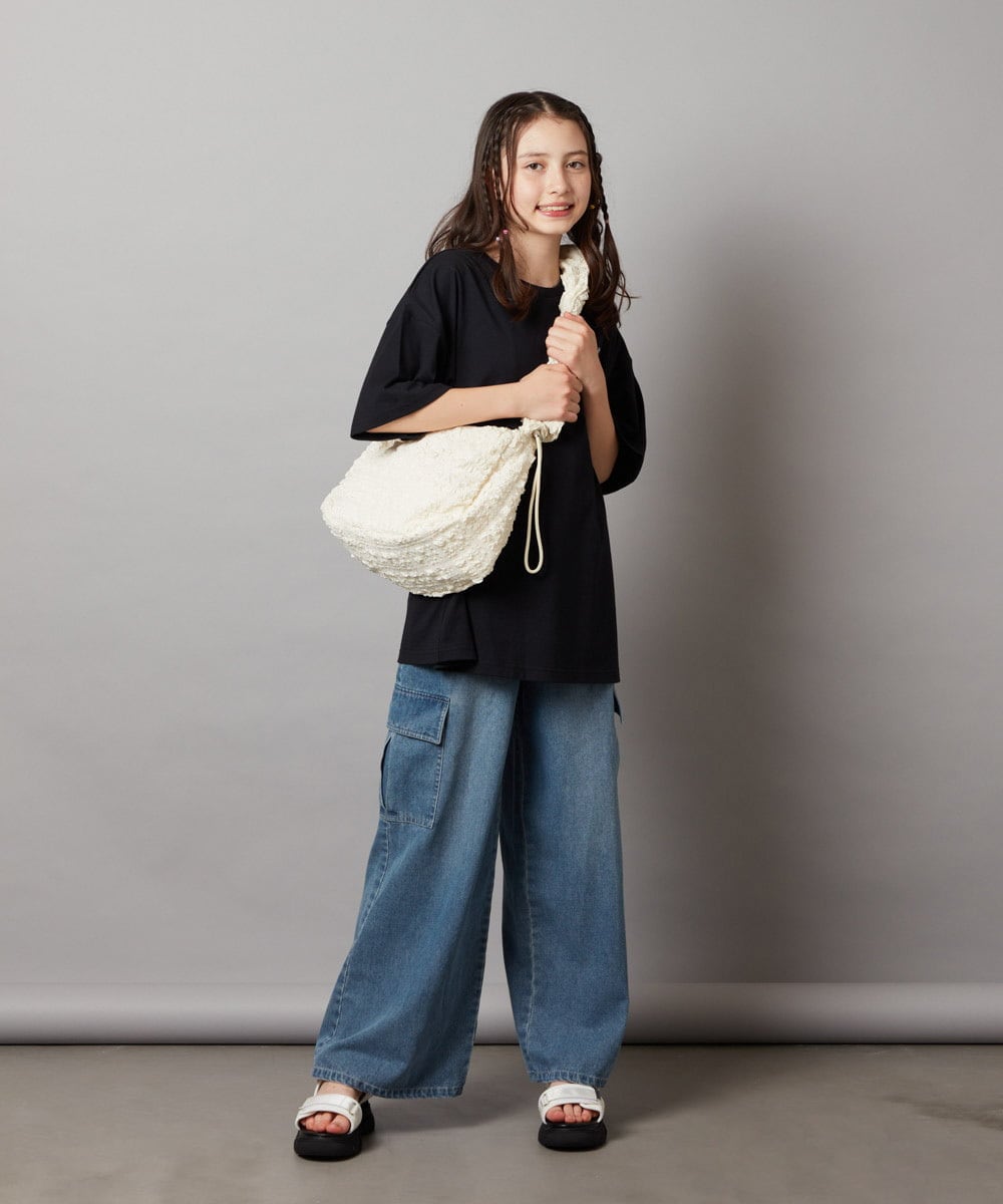 KJKHX22029 a.v.v KIDS(アー・ヴェ・ヴェ) 【ジュニア】[160]スプレーアート風オーバーＴシャツ ブラック