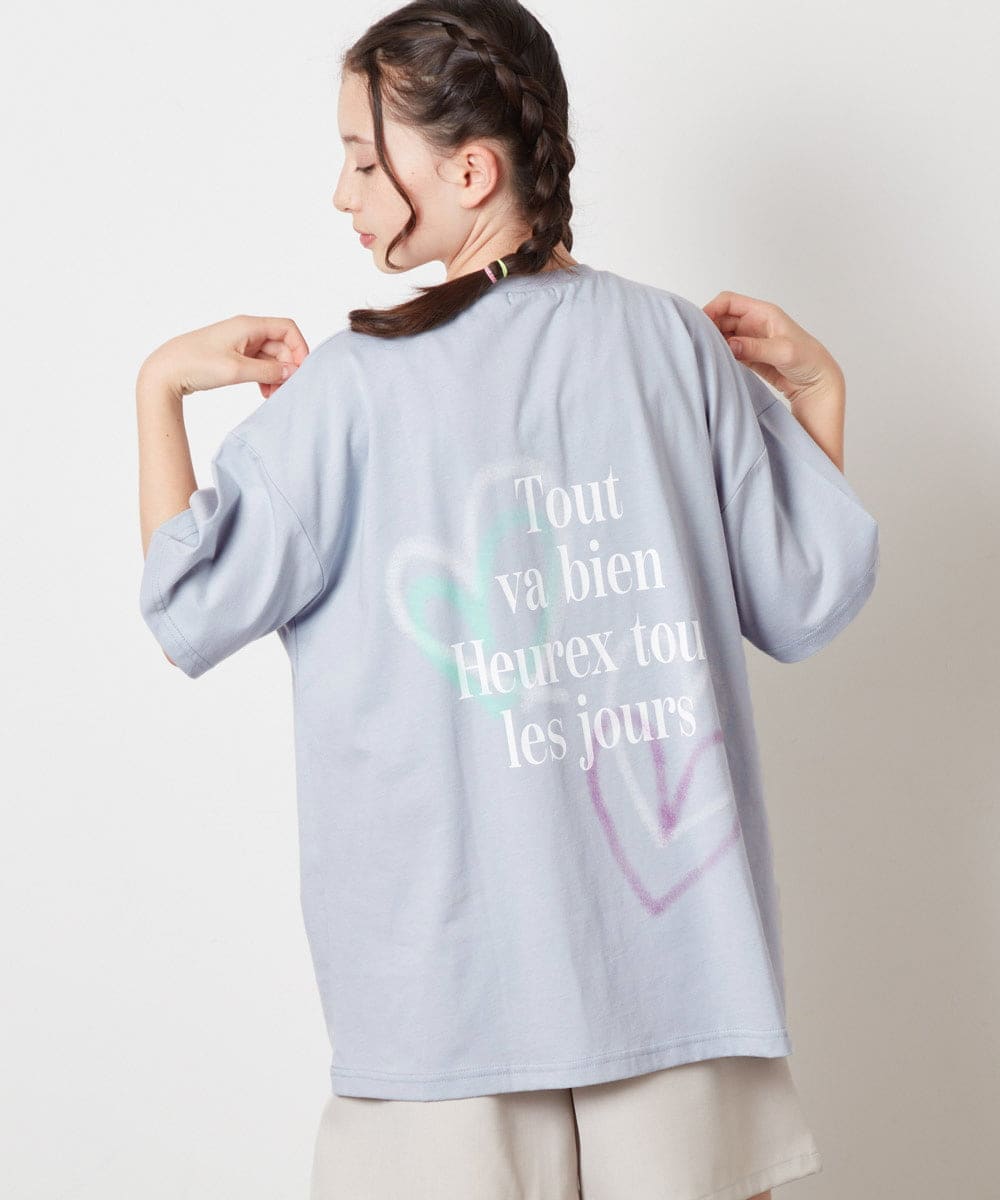 KJKHX22029 a.v.v KIDS(アー・ヴェ・ヴェ) 【ジュニア】[160]スプレーアート風オーバーＴシャツ ブラック