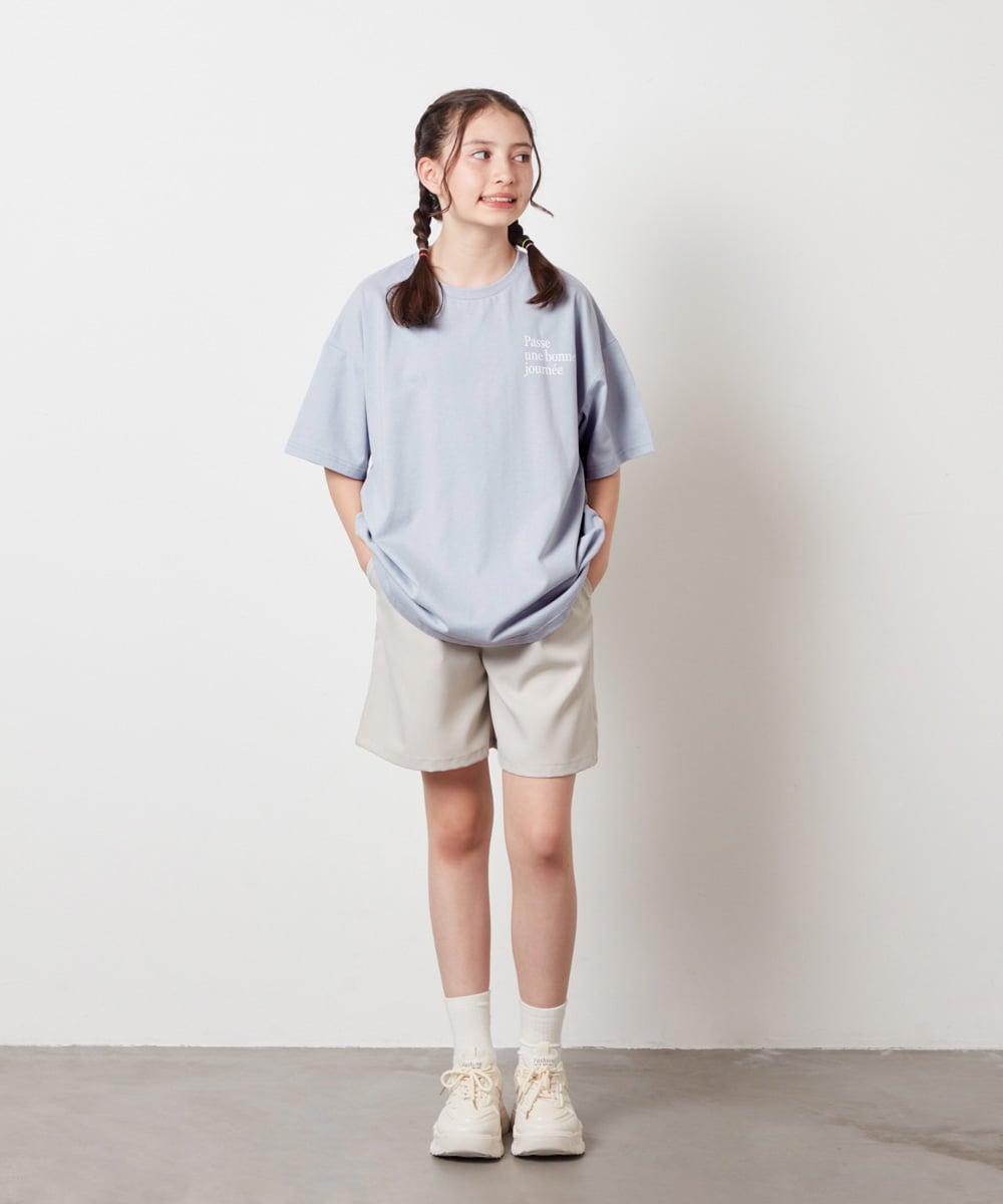 KJKHX22029 a.v.v KIDS(アー・ヴェ・ヴェ) 【ジュニア】[160]スプレーアート風オーバーＴシャツ ブラック