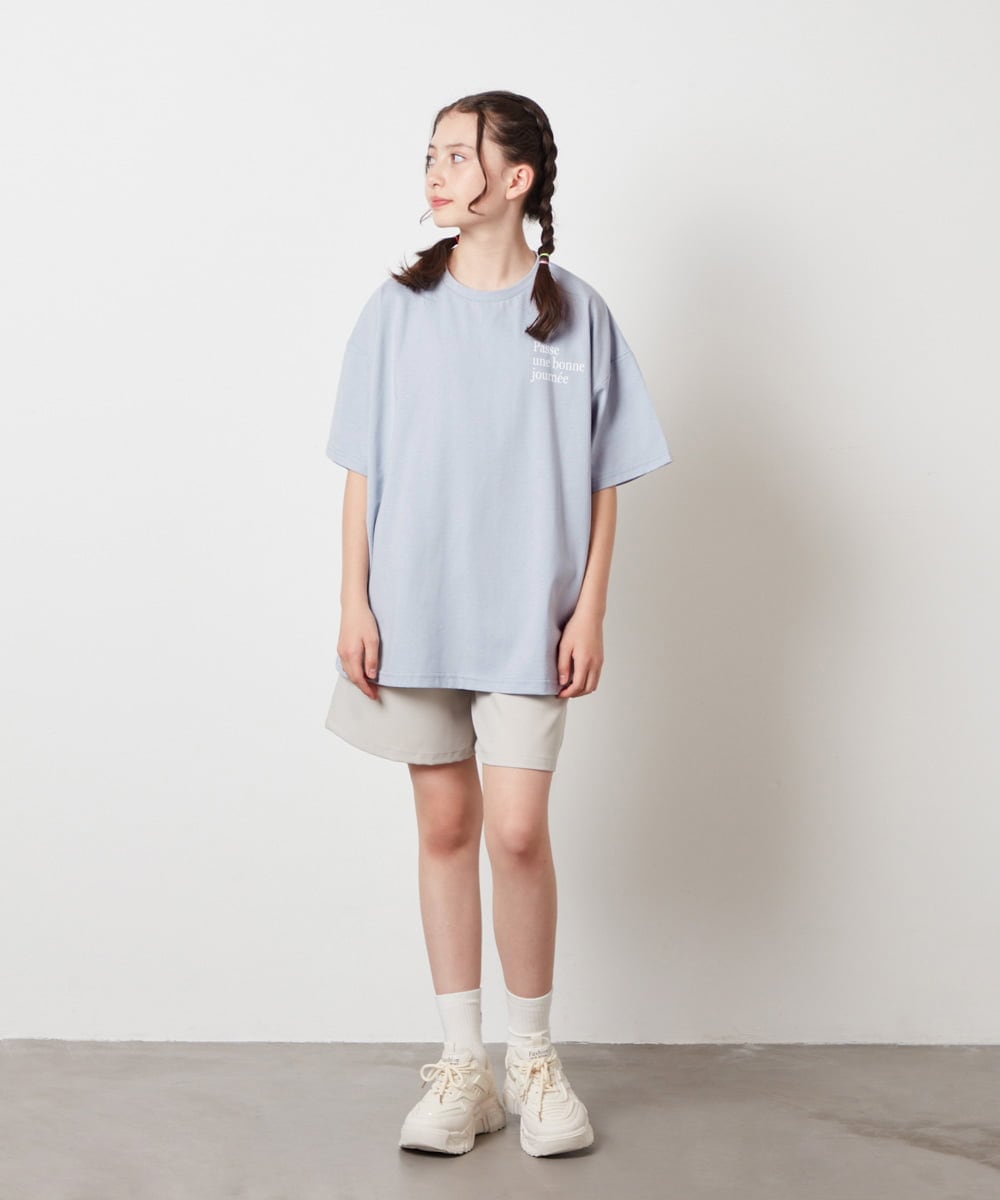 KJKHX22029 a.v.v KIDS(アー・ヴェ・ヴェ) 【ジュニア】[160]スプレーアート風オーバーＴシャツ ブラック