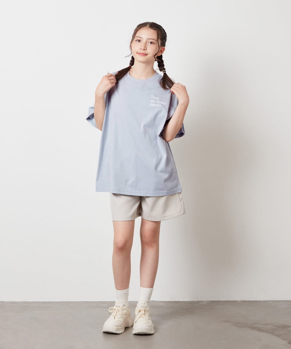 KJKHX22029 a.v.v KIDS(アー・ヴェ・ヴェ) 【ジュニア】[160]スプレーアート風オーバーＴシャツ ブラック