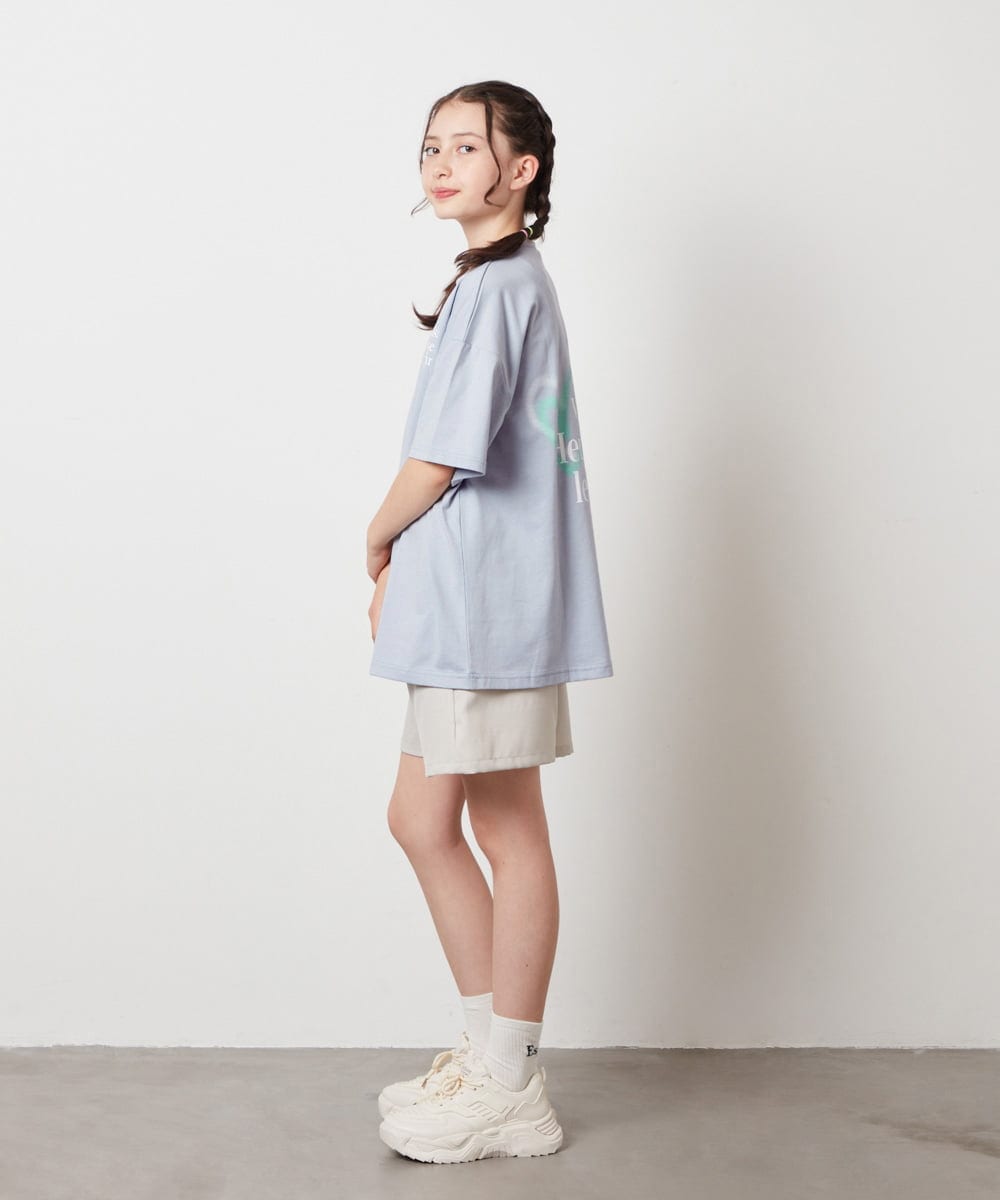KJKHX22029 a.v.v KIDS(アー・ヴェ・ヴェ) 【ジュニア】[160]スプレーアート風オーバーＴシャツ ブラック