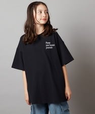 KJKHX22029 a.v.v KIDS(アー・ヴェ・ヴェ) 【ジュニア】[160]スプレーアート風オーバーＴシャツ ブラック