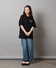 KJKHX22029 a.v.v KIDS(アー・ヴェ・ヴェ) 【ジュニア】[160]スプレーアート風オーバーＴシャツ ブラック