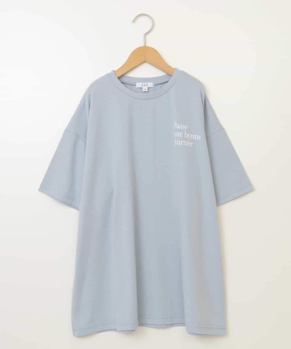 KJKHX22029 a.v.v KIDS(アー・ヴェ・ヴェ) 【ジュニア】[160]スプレーアート風オーバーＴシャツ ライトブルー