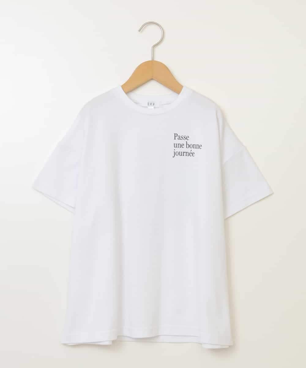 KJKHX22029 a.v.v KIDS(アー・ヴェ・ヴェ) 【ジュニア】[160]スプレーアート風オーバーＴシャツ ホワイト