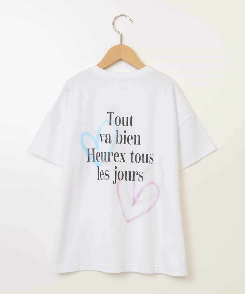 KJKHX22029 a.v.v KIDS(アー・ヴェ・ヴェ) 【ジュニア】[160]スプレーアート風オーバーＴシャツ ホワイト