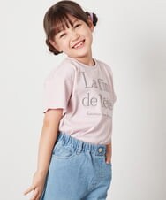 KJKHX25021 a.v.v KIDS(アー・ヴェ・ヴェ) [160]【接触冷感】ロゴ刺繍ゆるTシャツ ピンク